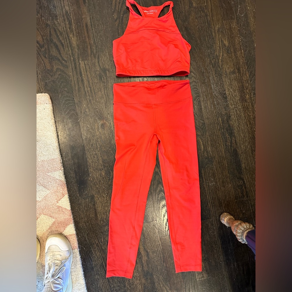 Outdoor voices red workout set